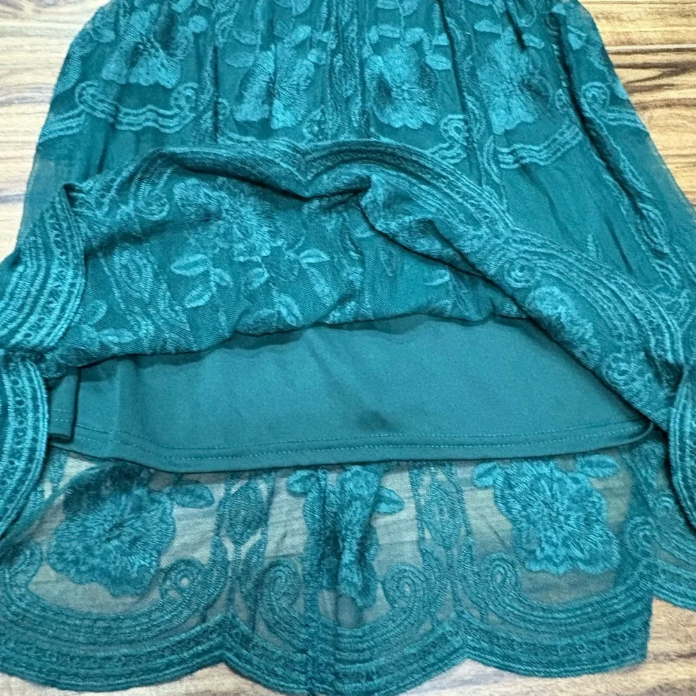 Haute Monde dark green lace overlay dress, size Small - Picture 8 of 11